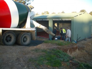 Shed Floor Goes In